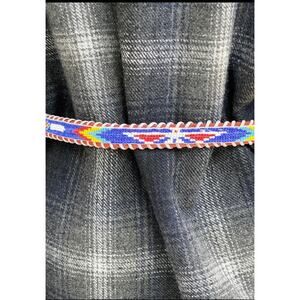 THUNDERBIRD Belt Native Western Tooled Leather sz 38 fits smaller South West Art